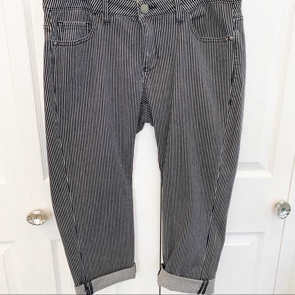 CAbi Crop Railroad Jean #324 size 8